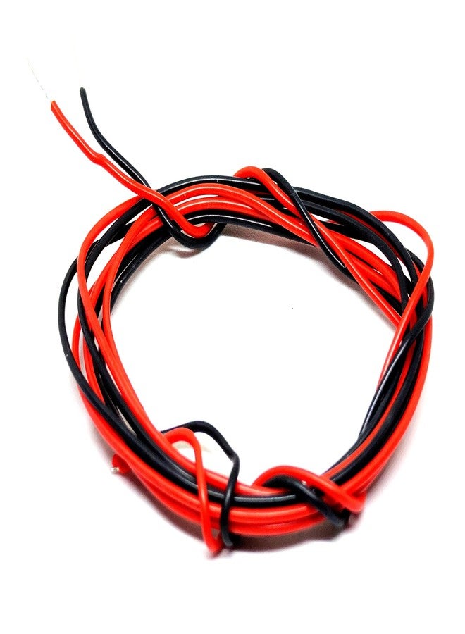 INVENTO 5mtr 24 AWG 0.25 sq.mm High Durability 5A Tinned Copper Silicone Wire Flexible Red & Black Cable 1.3mm Dia High Temperature for DIY - Image 1
